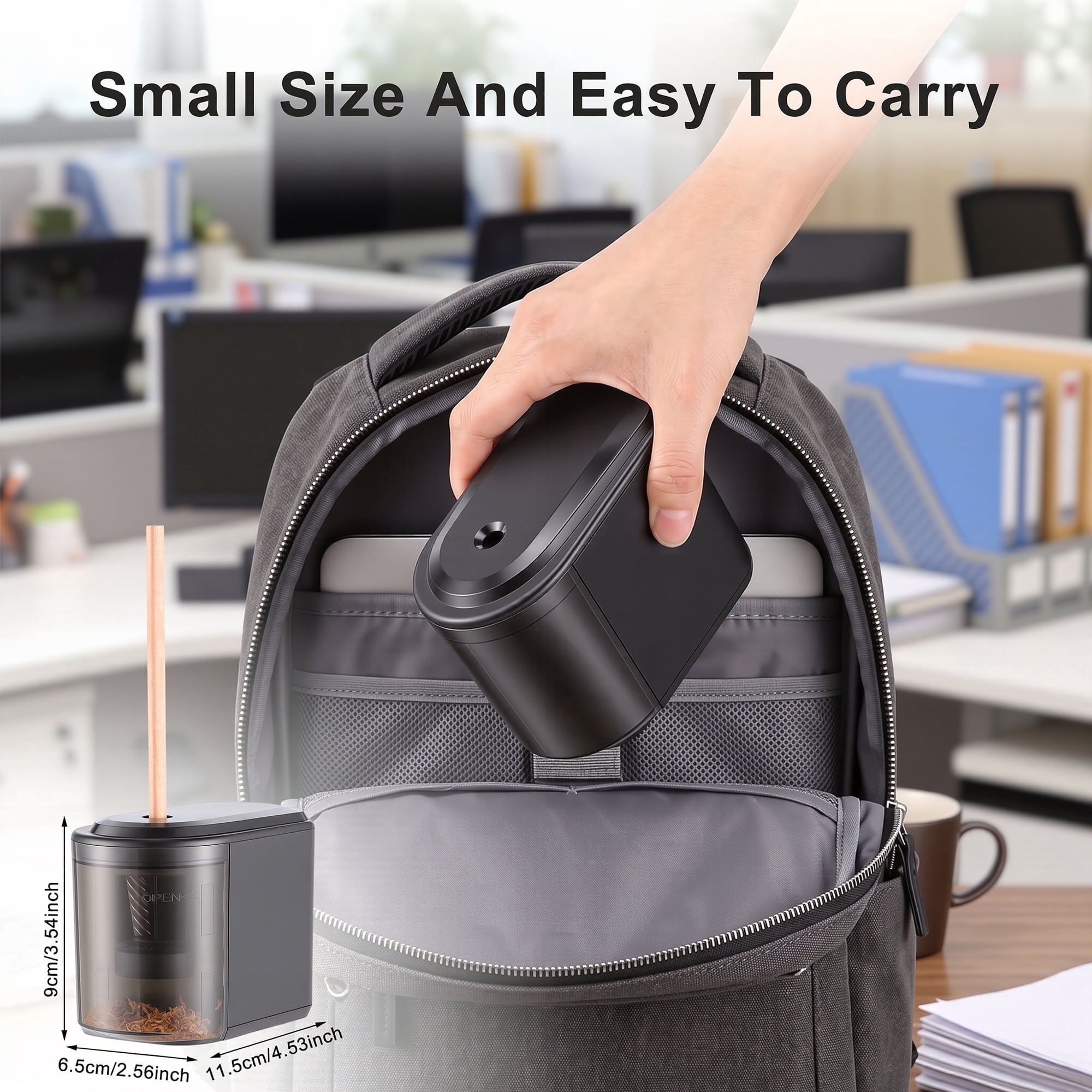 Heavy Duty Electric Pencil Sharpener, Small Automatic Pencil Sharpener with Spiral Blades for Office, Art & Drawing