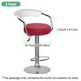 thumbnail image 3 of Uxcell 2-Pack Fundas Redondas para Taburetes de Bar, para Cojín de Taburete Lavable de 12-14 Pulgadas con Bandas Elásticas [Rojo Vino], 3 of 7