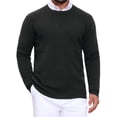 thumbnail image 1 of SUÉTER DE PULLOVER DE PUNTO TEXTURIZADO EN ESPIRAL PARA HOMBRES, AJUSTE DELGADO, CUELLO REDONDO, MANGA LARGA, TAMAÑO S, NEGRO, 1 of 6