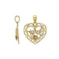 thumbnail image 3 of 14K Yellow and Rose Gold I LOVE YOU Heart Charm Pendant Necklace with Chain for Women, 3 of 5
