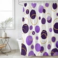 thumbnail image 6 of Purple Polka Dots Shower Curtain Set - Standard 72" x 72" Washable Bathtub Curtain with 12 Hooks, Modern Abstract Art Waterproof Fabric Stall Shower Curtains for Bathroom/Bathtub Décor, 6 of 6