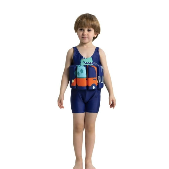 MEZZALL Kids Boys Swimwear Flotation Swimsuit For Toddler Baby Summer Beach Swimming Outfits With Elastic Comfortable Design Tropical Vacation Beachwear Holiday / 3-4 Years