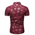 thumbnail image 4 of Ventes de Liquidation Bescita Chemise Homme Décontractée Boutons Col Rabattu Ajustée Imprimé Floral Manches Courtes, 4 of 5