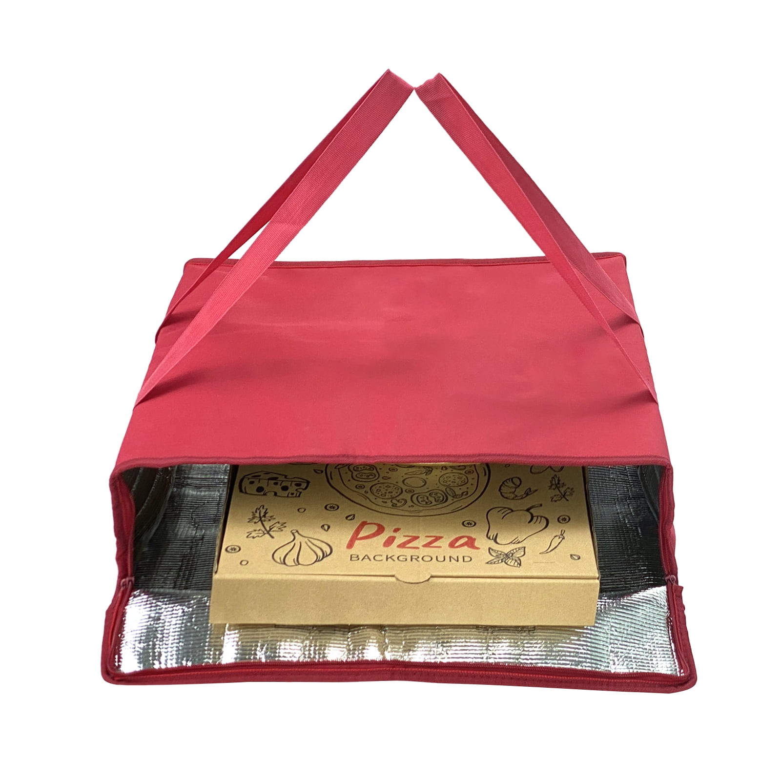 Yalin Insulated Pizza Delivery Bag, 20" x 20" x 6" Insulated Food Warmer Bags for Catering Food Delivery, Reusable Pizza Carrier for Commercial Restaurant (Red)