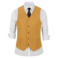 thumbnail image 2 of TOWED22 Men's Cowboy Suede Leather Vest Western Vest Cowhide Suede Waistcoat Men Vests(Gold,XXXL), 2 of 9