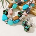 thumbnail image 5 of Bocar Chunky Necklaces for Women Trendy, 2 Layer Statement Necklace Fashion Collar Necklace, Handmade Costume Jewelry Women Gifts (NK 10384 brown set), 5 of 8