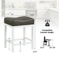 thumbnail image 3 of Costway 24.5" Bar Stool Set of 4 with Solid Rubber Wood Frame Humanized Footrest Kitchen White, 3 of 8