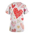 thumbnail image 5 of S LUKKC LUKKC Scrubs Top For Women V-Neck Workwear Soft Stretch Easy Care Blouse Valentine'S Day Print Short Sleeve Working Uniform Tops Medical Scrub Shirts, 5 of 5