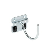 Triton Products® LocHook 3-3/4" Curved 3-3/32"ID Zinc Plated Steel Pegboard Hook for LocBoard, 5pk