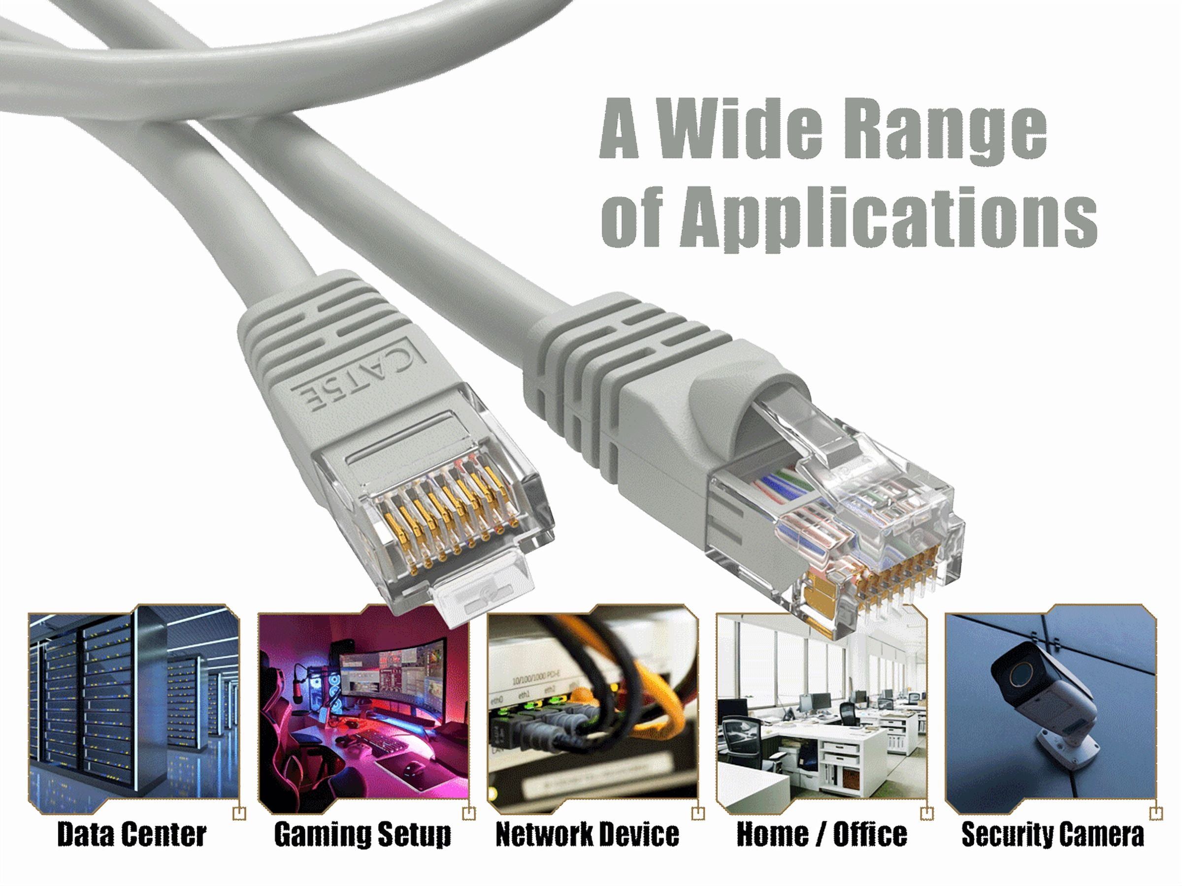 Cable Leader 50ft Cat5e Crossover UTP Ethernet Network Patch Cable Snagless 24AWG Bare Copper, Gray