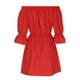 thumbnail image 5 of Vestidos estampados y sólidos con mangas acampanadas y hombros descubiertos, informales, sexys, de verano, para mujer Fridja  bnh6539, 5 of 5