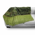 thumbnail image 3 of Farmland Soft Flannel Fleece Throw Blanket, Backyard Area Shadow Under Pine Trees Featured Rustic Fence Outdoor Photography, Cozy Plush for Indoor and Outdoor Use, 50" x 60", Green, by Ambesonne, 3 of 6