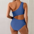 thumbnail image 4 of Neewe Women's Maternity Vacation Style Solid Color Romantic Off-shoulder Backless Bikini Drawstring Style Loose Shoulder Strap Swimsuit, 4 of 6