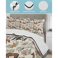 thumbnail image 4 of Quilts King Size Bedding Set, Horse Lightweight Quilted Comforter, Rustic Spring Floral Summer Botanical Soft Reversible Bedspread Coverlet with Pillow Covers for All Season, 96" x 106", 4 of 7