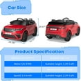 thumbnail image 2 of Jojoka Licensed Land Rover Kids Ride on Car, 12V Battery Powered Electric Toys for Kids with Parent Remote Control, Bluetooth, MP3, Forward & Backward, LED Light, for 3-8 Year Old Boy & Girls, Red, 2 of 8