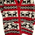 thumbnail image 6 of Women's Button Down V-Neck Cotton Knit Oversized Christmas Reindeer Cardigan M, 6 of 6