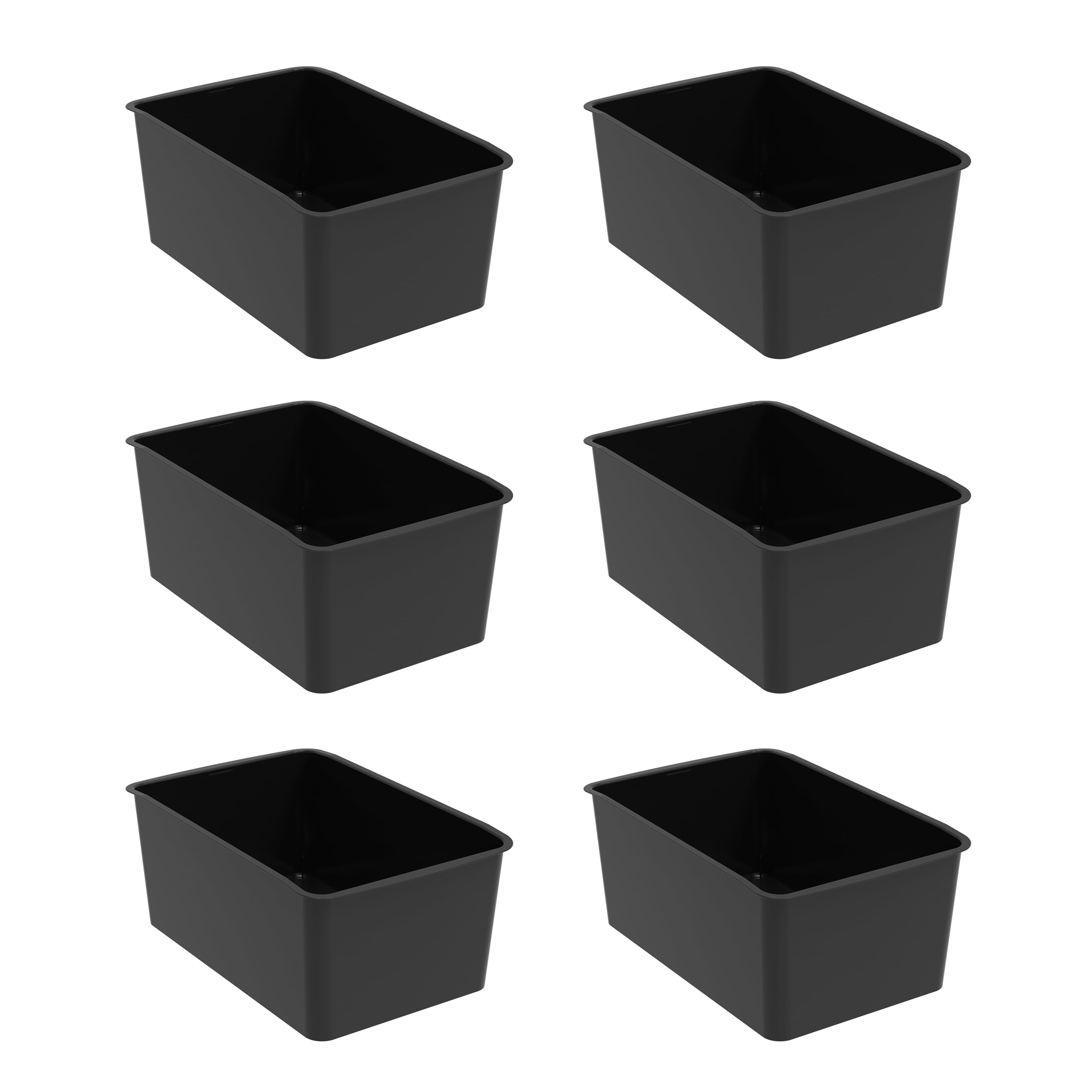 Pen+Gear Plastic Small Cubby Bin, Desktop Organizer, Black, 6Pack