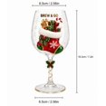 thumbnail image 3 of Christmas Stocking Wine Glass, Snowflake Accent Stemmed Cup, Artistic Holiday Drinkware for Home Christmas Party & Gift Giving, 3 of 6