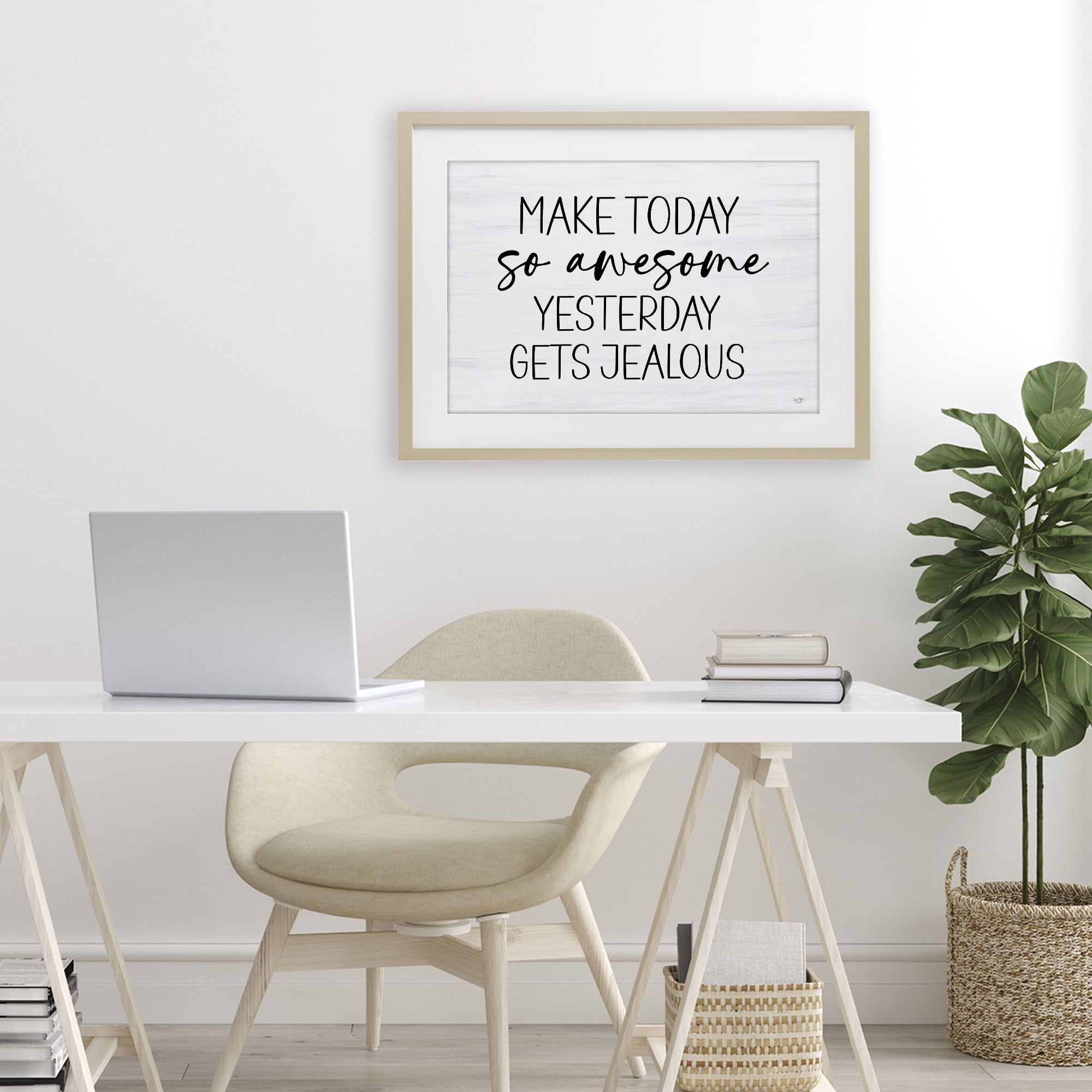 Stupell Industries Today So Awesome Yesterday Jealous Birch Framed Print Under Glass, design by Lux + Me Designs