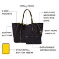 thumbnail image 4 of Bolso de mano POPUPS de neopreno grande para mujer, negro y amarillo con puntos, 4 of 9