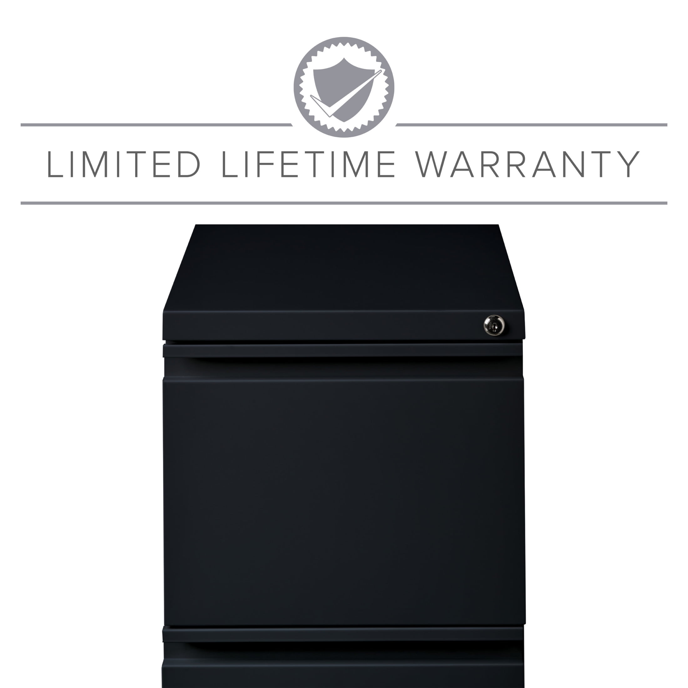 Hirsh Pro 20" Deep Mobile Pedestal File Cabinet 2 Drawer File-File, Letter Width, Black