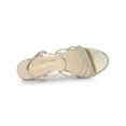 thumbnail image 4 of BLISSFUL STEP Chaussures pour Femmes Sandales à Talon Kitten à Bout Ouvert en PU avec Bride à la Cheville Ornée de Strass 7, 4 of 8