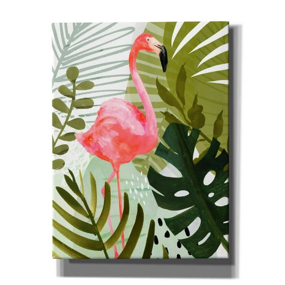 Epic Graffiti 'Flamingo Forest II' by Victoria Borges, Canvas Wall Art, 12"x16"