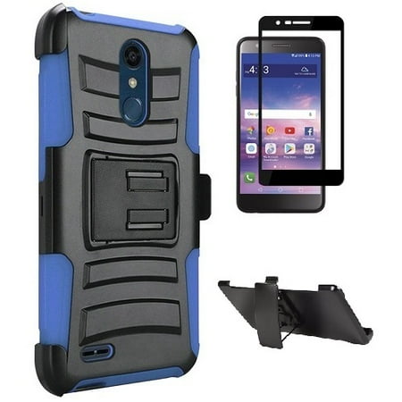 Nano 4g Crystal Case Phone Case for LG Phoenix Plus (AT&T), LG K30 (T-Mobile), LG Premier Pro 4G LTE, LG Harmony 2 (Cricket), Holster Belt Clip Cover Case with Kickstand (Blue) ()