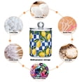 thumbnail image 6 of Yayeee 2 Pack Qtip Holder Bathroom Cotton Swab Canister with Lid Clear Dispenser Set, Lemon Checkered, 6 of 6