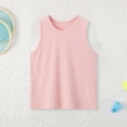 thumbnail image 2 of Girls T Shirts Kids Knit Sleeveless Tank Top Solid Color Breathable Layering Vest Girls Tops Red 9-10 Years, 2 of 4