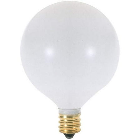 

A3932-TF 60 watt G16 1/2 Incandescent; Satin White; 2500 Average Rated Hours; 564 lumens; Candelabra Base; 130 Volts Light Bulb Shatter Proof (Pack of 6)