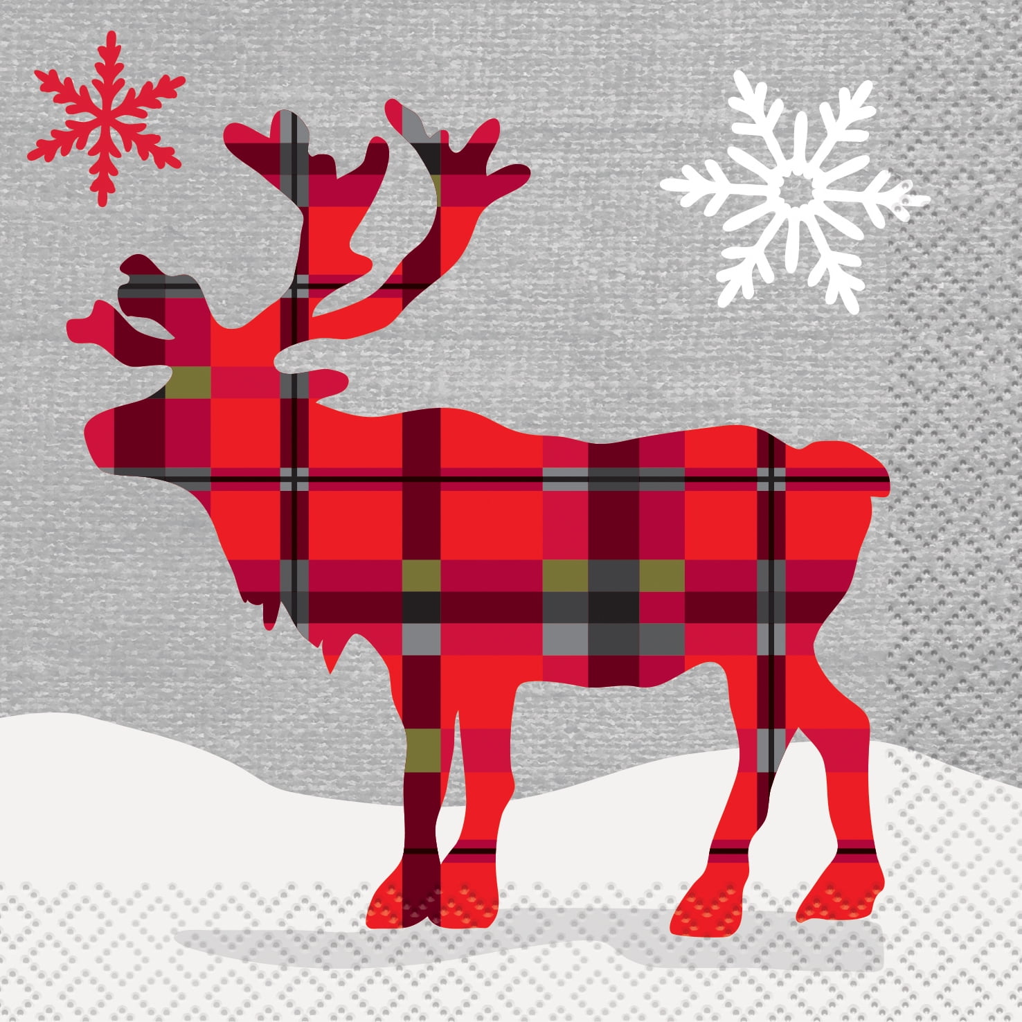 Rustic Plaid Christmas Cocktail Napkins, 16ct