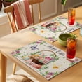 thumbnail image 4 of Easter Eggs Placemats Set of 8 Watercolor Eggs Flowers Butterfly Spring Beige Place Mats Indoor Wipeable Table Mats Washable Dining Table Placemats for Kitchen Holiday Party Home Decor 13x19 Inch, 4 of 9