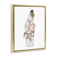 thumbnail image 2 of Stupell Industries Contemporary Trendy Fashionable Girl Coffee Cup Gold Floating Frame Canvas Art, 17 x 21, by Ziwei Li, 2 of 7