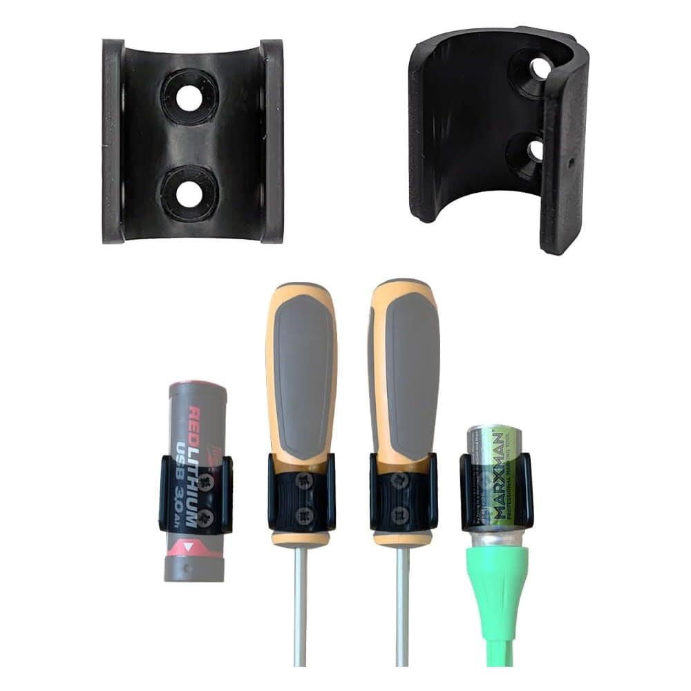 StealthMounts Magnetic Bit Holder For Ridgid & AEG Tools - Black ABS Plastic, 2-Pack