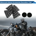 thumbnail image 2 of Accesorios para Cascos de Motocicleta Decoración Lazos a Cuadros para Cascos de Motocicleta Bicicleta Esquí Tela Negra Calcomanías 1 Juego, 2 of 6