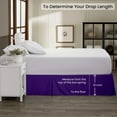 thumbnail image 4 of Purple Solid Pleated Bed Skirt Short - King Size - 9 Inch Drop Split Corner Pleated Bedskirts -Microfiber Box Pleated Bedskirts - Never Lift Your Mattress - Hotel Quality Bed Skirt, 4 of 8