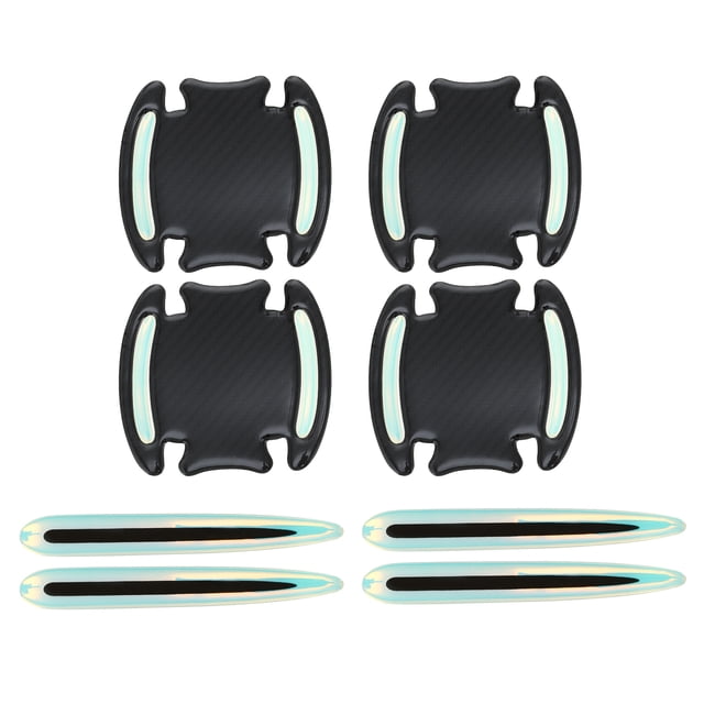 Calcomanías Reflectantes de Protección para Manijas de Puerta de Coche Universal de Unique Bargains, Anti-rayones, Resina Epóxica, Azul Claro Negro, 1 Juego