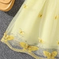 thumbnail image 5 of Yindaity Girls Summer Dresses Girls Ruffle Trim Dress Solid Color A-line Swing Flared Belted Casual Party Dress(Yellow,3-4 Years), 5 of 5