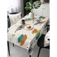 thumbnail image 2 of Boho Teal Yellow Orange Grey Rectangle Tablecloth, Middle Century Geometric Waterproof & StainResistant Tablecloth, Washable Oil-proof Table Cover for Dining/Party/Wedding/Camping/Buffet 54x108 In, 2 of 9