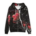 thumbnail image 3 of Renewold Lightweight Zip Up Hoodies Y2K Streetwear Red Love Clothing Jacket for Women Size 2XL Valentine's Day Stylish Volleyball Yoga Sweatshirt Outfits Holiday Party Gifts, 3 of 6