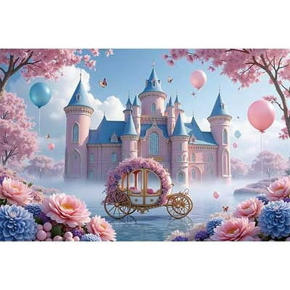 Castle Flower Butterfly Backdrop Carriage ss Birthday Party Background Picture Frame Photography Studio ration