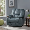 thumbnail image 3 of GDF Studio Brentwood Contemporary Fabric Pillow Tufted Recliner, Steel Gray and Black, 3 of 6