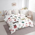thumbnail image 3 of Homewish Kawaii Ladybug Insect Bedding Comforter Set 7pcs for Kids, Butterfly Dragonfly Queen Bedding Sets, Cartoon Flower Plant Reversible Queen Sheet Sets, Ultra Soft Bedroom Decor, 3 of 7