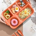 thumbnail image 4 of Divided Dinner Plates Microwave & Dishwasher Safe Stackable Plastic Tray for Meals,Camping & Parties 32.5x22x4cm Black,Blue,Orange,Gray,Green, 4 of 6