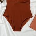 thumbnail image 4 of Women One Piece Swimsuit: Simple V Neck Solid Color Beach Swimwear Swimming Suit, 4 of 10