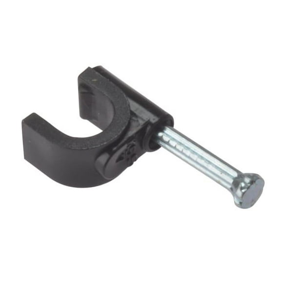 Forgefix - Cable Clip Round Coax Black 6-7mm Box 100