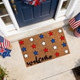 thumbnail image 6 of Roiihwy Patriotic Welcome Front Door Mat 16x24In, Blue Red White Entryway Rug with Stars Printed, Door Mat Indoor Entrance for Memorial Day 4th of July Decorations, 6 of 6
