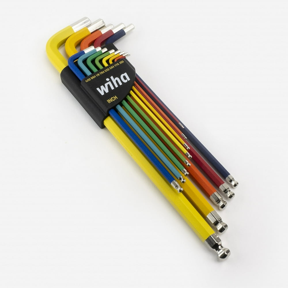 Wiha 66981 Color Coded SAE Ball End Hex LKey Set, 13 Pieces Walmart