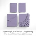 thumbnail image 3 of Mellanni 4-Piece Iconic Full Bedsheet Set - Microfiber, 16" Deep Pocket, Cooling, Wrinkle, Fade, Stain Resistant, Violet, 3 of 7